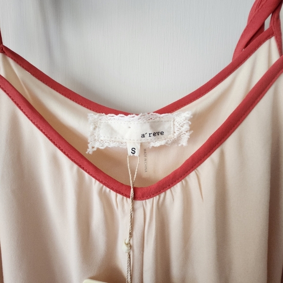 Anthropologie Boho A line Fringe Dress Colorblock Midi Sz Small A'REVE NWT - Picture 3 of 7